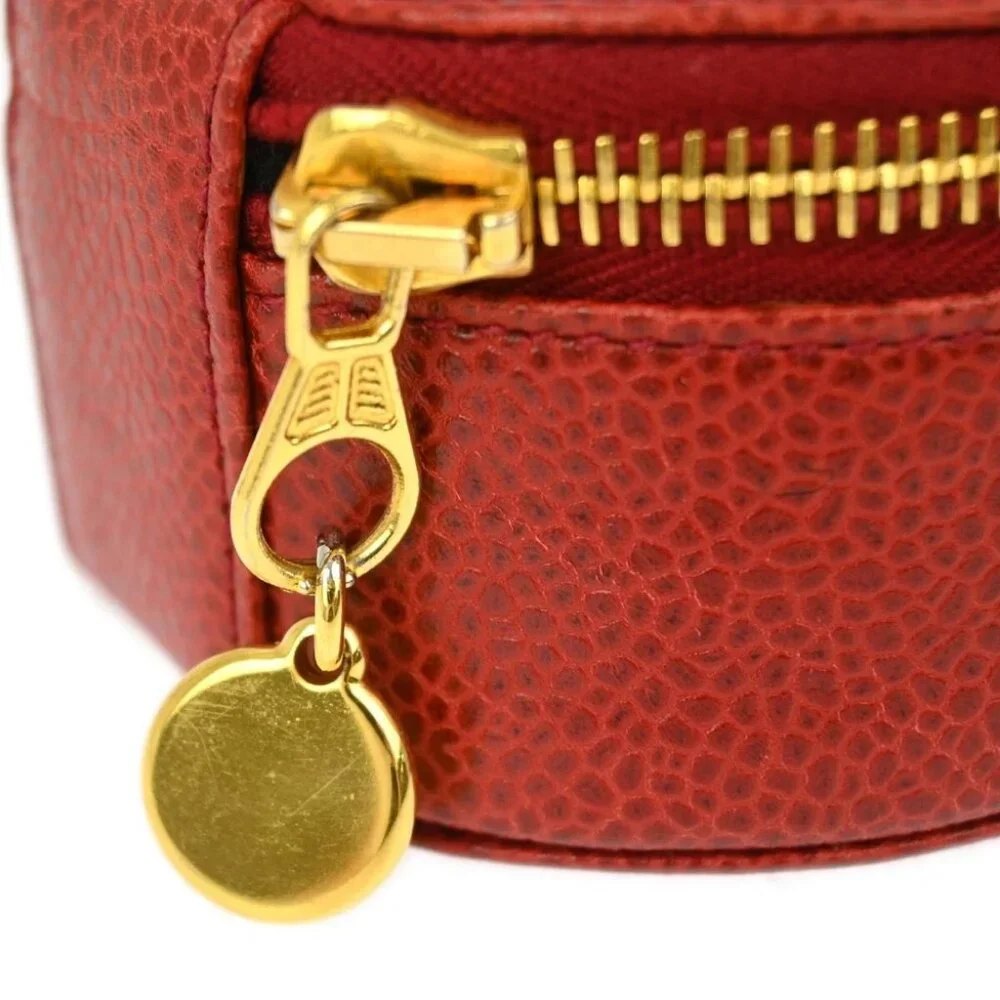 Chanel Red Calfskin Jewelry Case Pouch XX90598